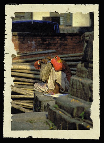 Preening, Kathmandu, Nepal, 2000.