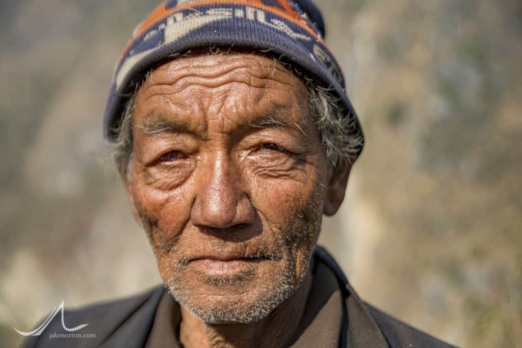 Baje, or Grandather, in Syabru Besi, Nepal.