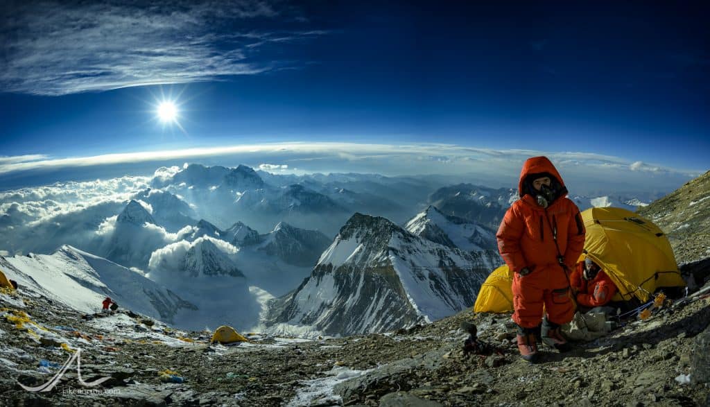 John Griber and Sid Pattison at Camp VI on Mount Everest, Tibet.