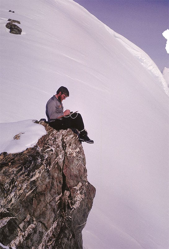 John Evans journaling in Antarctica, 1964.